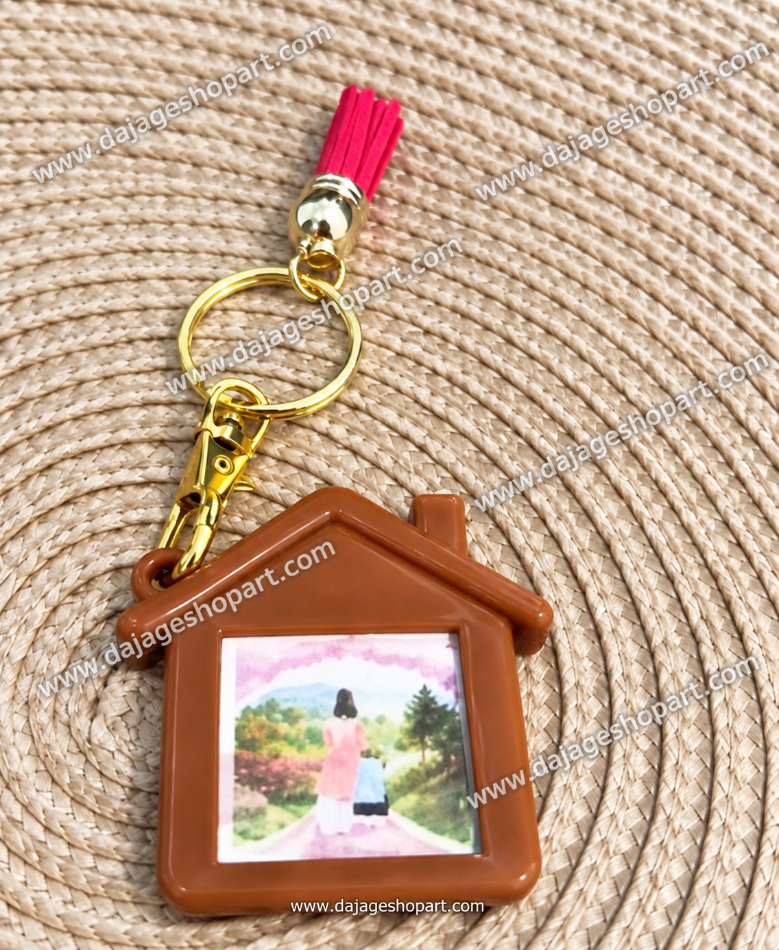 llavero portarretrato en forma de casita | Foto personalizada laminada |