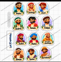 12 pegatinas