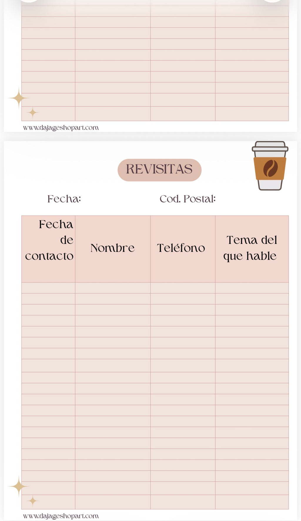 Registro de predicación de casa en casa y revisitas