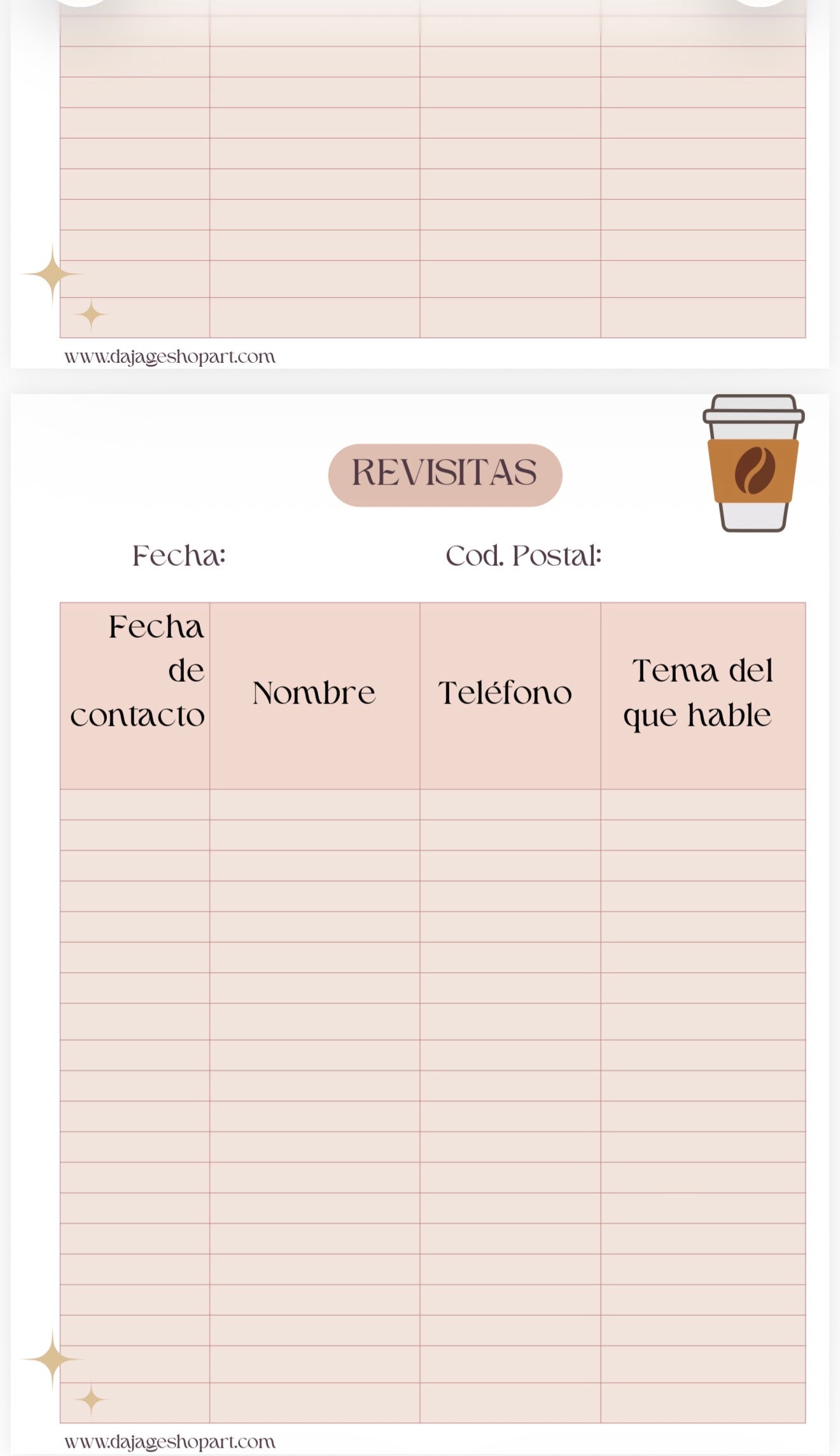 Registro de predicación de casa en casa y revisitas